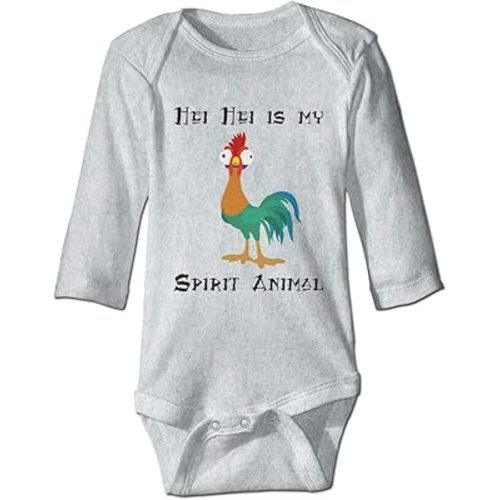 HEI HEI is My Spirit Animal Cute Bodysuit Toddler Rompers for Infant Unisex Baby Long Sleeve Gray