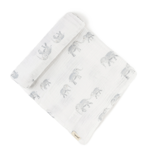 Muslin Swaddle, Follow Me Elephant