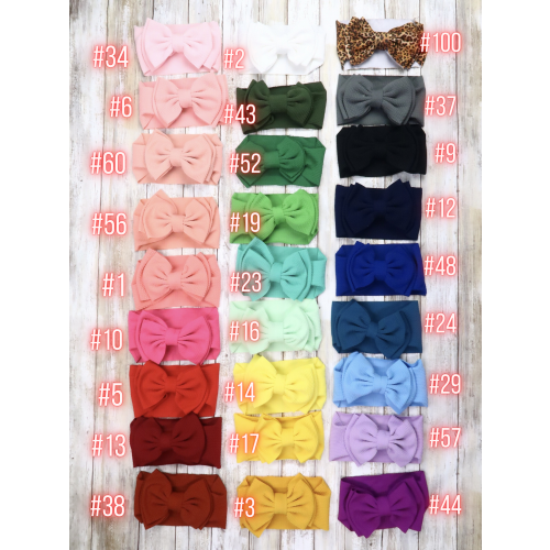 Double Layer Waffle Bow Headwrap - 32 Colors Available