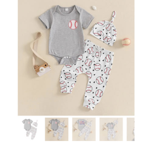BASEBALL Outfit with Beanie - Hazel & Bo
