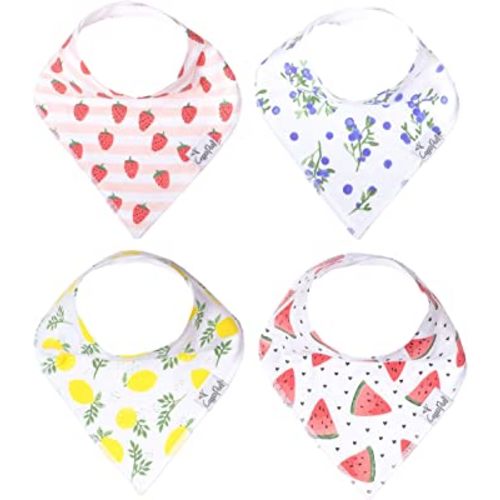 Copper Pearl Baby Bandana Bibs - 4 Pack Soft Cotton Baby Bibs for Drooling and Teething, Absorbent Drool Bibs for Baby Girl and Boy, Adjustable to Fit Newborns to Toddlers, Tons of Styles (Georgia)
