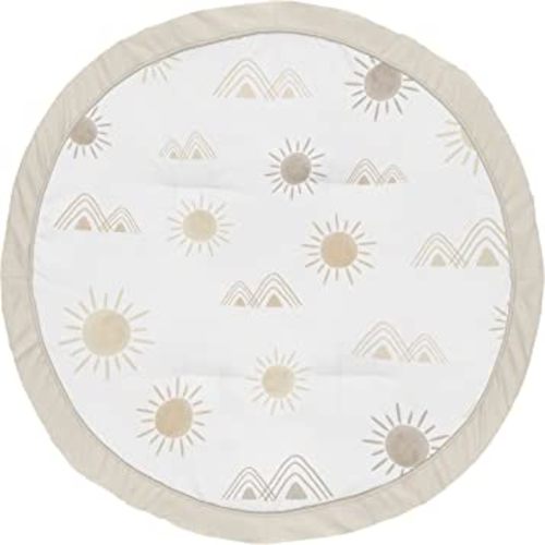 Sweet Jojo Designs Boho Desert Sun Taupe Playmat Tummy Time Infant Boy Girl Baby Play Mat Neutral Tan Beige Ivory Gold Cream Off White Bohemian Mountain Nature Outdoors Geometric Minimalist Sunshine