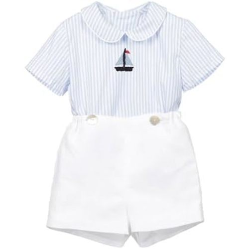Twoflower toddler Kids Baby Boys' 2-Piece outfit set for spring Long sleeved suit with embroidery clothes 1-6 Years