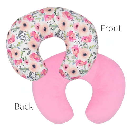 Baby Nursing Pillow Cover Newborn U-Shaped Breastfeeding Pillowcase Cushion Cover Stretchy Replaceable Forest&Floral Pillow Cover Slipcover 22.5x18in