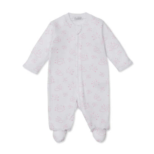 Kissy Kissy Cheerful Goodnight Pink Zip Footie (Newborn)