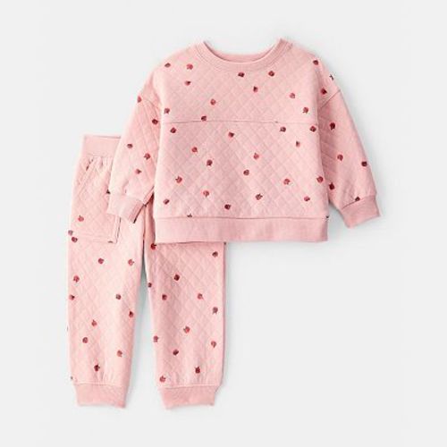 Baby Girl Carter's 2-Piece Apple Print Doubleknit Sweatshirt & Pant Set