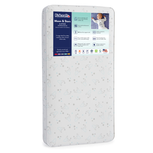 Kolcraft Dual Firm Baby Crib Mattress and Toddler Mattress, Antibacterial, Waterproof Baby Mattress