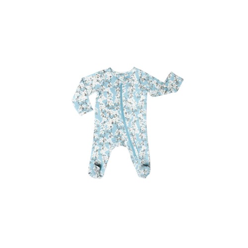 Organic Cotton Zip Footie in Cherry Blossoms