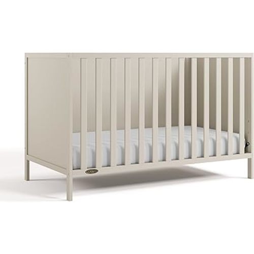 Graco Theo 3-in-1 Convertible Baby Crib - GREENGUARD Gold Certified, Converts to Toddler Bed & Daybed, Fits Standard Full-Size Baby Crib Mattress, 4 Adjustable Mattress Heights (Frosted Oat)