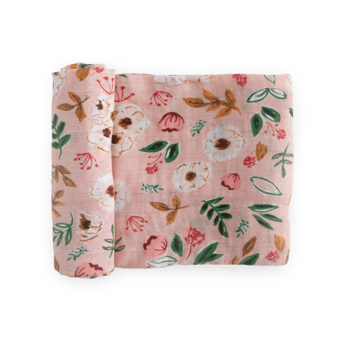 Cotton Muslin Swaddle Blanket - Vintage Floral