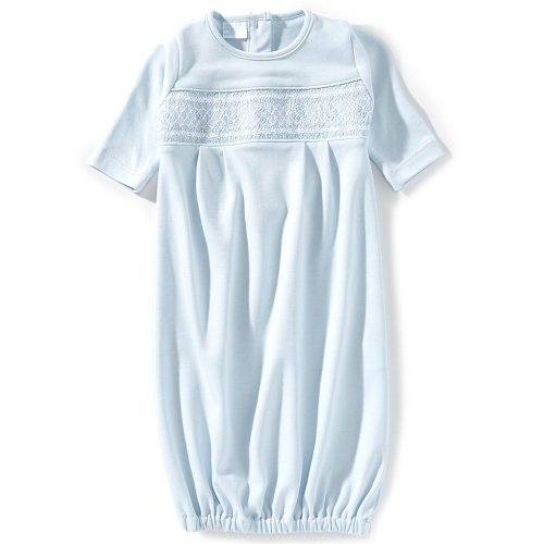 Edgehill Collection Baby Boys Solid Pima Cotton Hand Smocked Gown