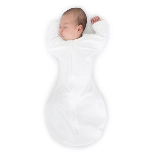 Swaddledesigns Transitional Swaddle Sack Wearable Blanket - Sterling Polka Dots On White - M - 3-6 Months