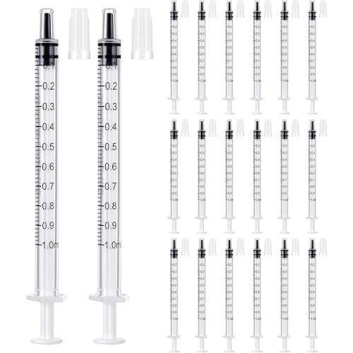 Syringe with Cap 20 Pcs Liquid Syringes Plastic Dispensing Cover Sample Injection Syringes Measurement Multifunction Lab Utensils for Feedings Collections Watering Refilling