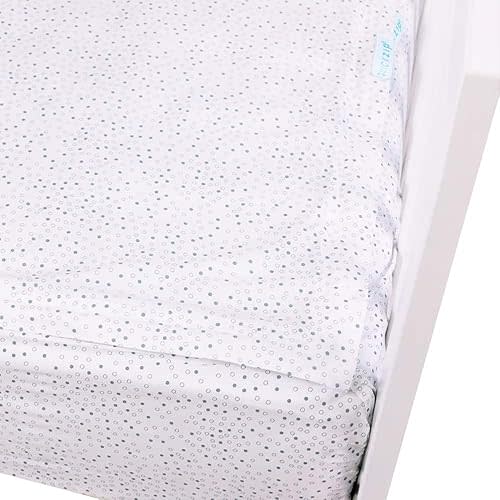 QuickZip Easy Change Crib Sheet with Wraparound Total Security Base, Gray Dot