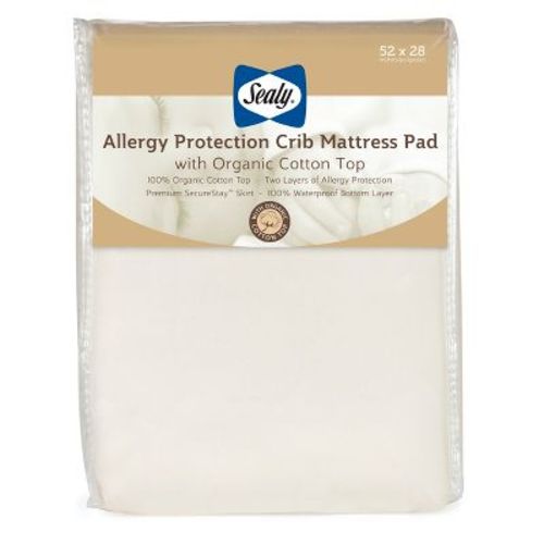 Sealy Allergy Protection Crib Mattress Pad Cover With Organic Cotton Top