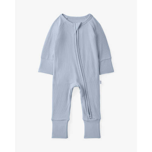 Light Fog Ribbed Zippy – Little Sleepies