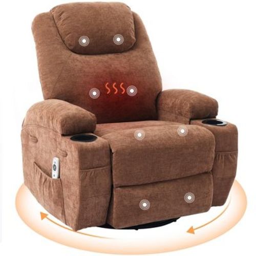Recliner Chair, 360 Swivel Rocker Recliner Chair for Adults with Massage and Heat, Electric Glider Rocking Chairs for Living Room, Nursery