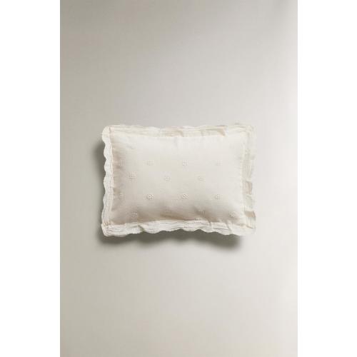 CHILDREN'S THROW PILLOW COVER WITH FLORAL EMBROIDERY - Oyster-white | ZARA United States