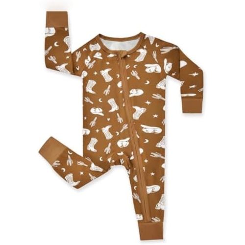 MOSSRIVER Bamboo Viscose Baby Long Sleeve Romper, Cute Pumpkin Prints Zipper Footless Jumpsuit, Toddler One-Piece Outfits