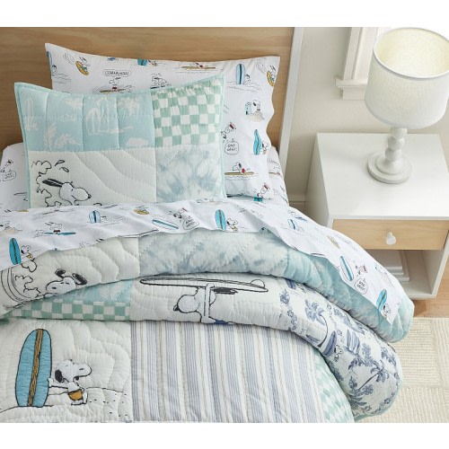 Peanuts® Snoopy® Surf Quilt & Shams | Pottery Barn Kids