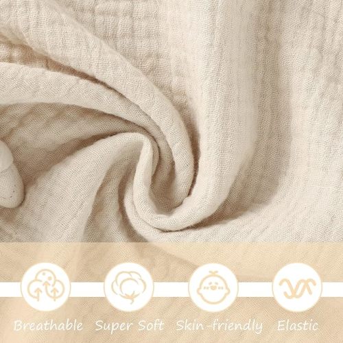 Manta de Seguridad Orgánica de Elefante, Manta de Seguridad de Muselina para Bebés, Peluche de Elefante para Bebé, Juguete para Acurrucarse, Regalo para Niños y Niñas (Caqui)
