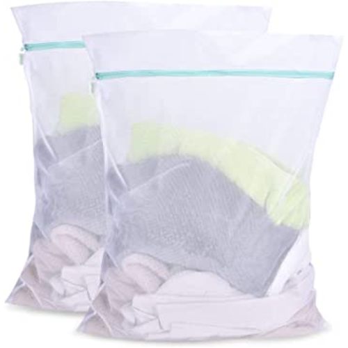 OTraki Mesh Laundry Bag for Delicates 2 Pack Garment Wash Bag 24 x 32 inch Zippered Large Washing Machine Bags for Sweater Dirty Clothes Washer Dryer Net Protector Travel College Dorm Organizer