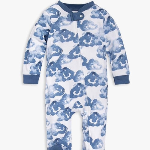 Burt's Bees Baby Boys' Sleep & Play PJs, 100% Organic Cotton One-Piece Zip Front Jumpsuit, Baby Boys Footie Pajamas & PJs