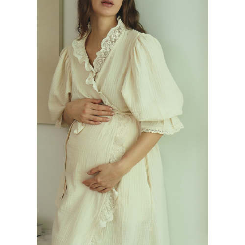 LACED MUSLIN ROBE