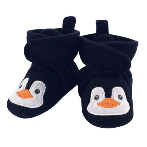 Hudson Baby Infant and Toddler Boy Cozy Fleece Booties, Navy Penguin, Size: 0-6 months
