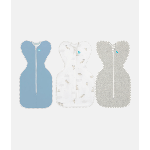 Swaddle Up™ Starter Bundle 1.0 TOG Dusty Blue Cloud Bunnies Grey