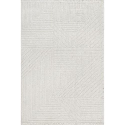Nuloom Makena Geometric 8x10 Indoor Area Rug For Living Room Bedroom Dining Room Kitchen, Off White