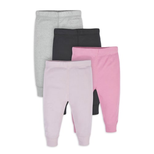 Gerber Baby Girls Active Pants, 4-Pack, (Newborn - 24 Months)