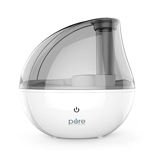Pure Enrichment® MistAire™ Silver Ultrasonic Cool Mist Humidifier - Lasts Up to 25 Hours, Whisper-Quiet Operation, Optional Night Light, & Auto Safety Shut-Off - Ideal for Bedroom, Office, & Nursery