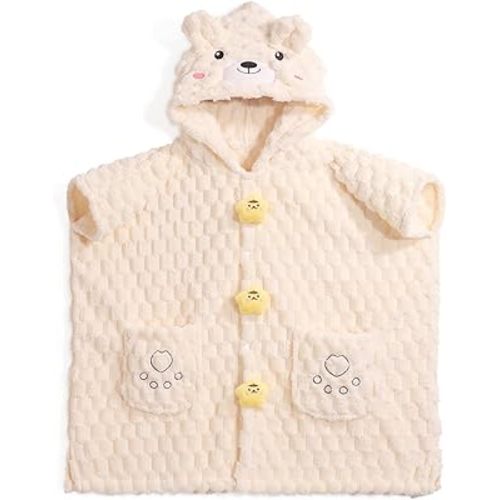 Toddler Bath Towels Age 1-8, Warm & Thick Animal Hooded Towel, Soft Absorbent Baby Hooded Poncho Towels,Premium Coral Fleece with Large Size (23"x 50", L x W)