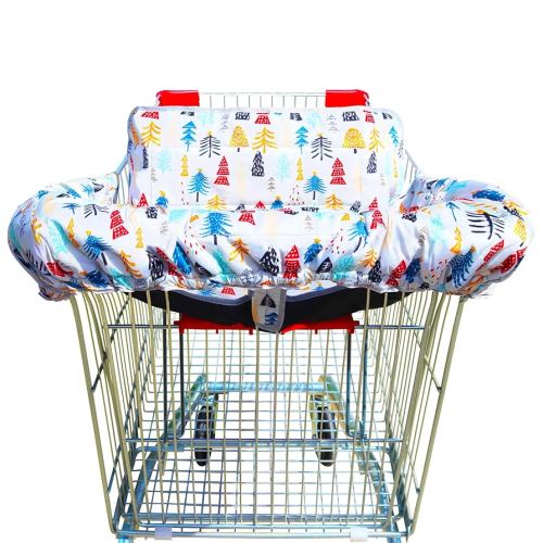 2 in 1 Shopping Cart Cover&High Chair Cover for Restaurant Seat, Grocery Cart Cover for Baby Infant Toddler Girl/Boy Reversible, Machine Washable (Lucky Tree)