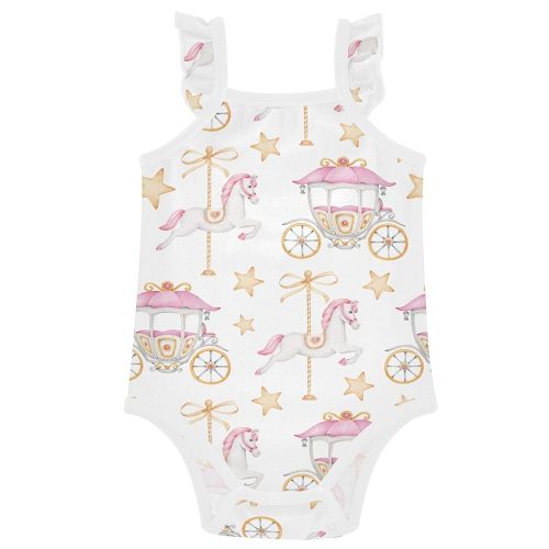 Baby Girls Bodysuit Summer Ruffle Sleeveless Rompers One Piece Cotton Clothes Outfits for Newborn Infant 0-24 Months