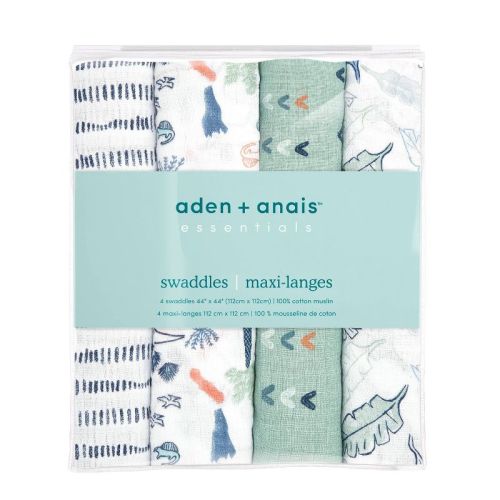 aden + anais essentials 4pk Cotton Muslin Swaddle Blankets