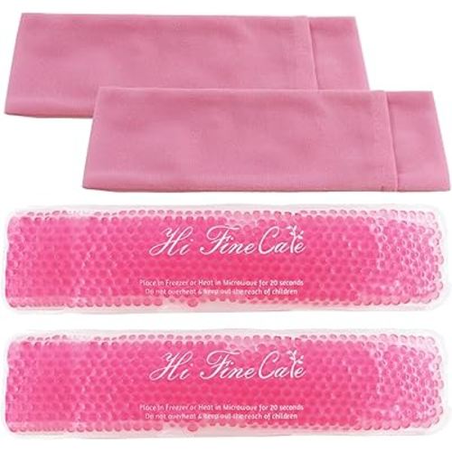 Perineal Cooling Pad, Postpartum Cold Packs Gel Bead Ice Pack Cold Therapy for Women After Pregnancy and Delivery, 2 Ice Pack and 2 Cover (Pink)