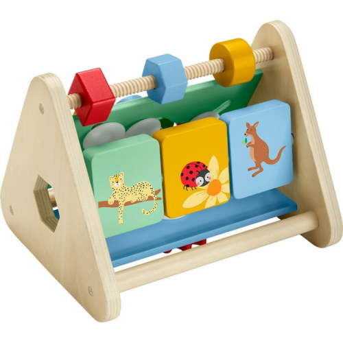 Fisher-Price Wooden Activity Triangle, 2-sided Fine Motor Toy for Baby & Infant 6M+, 1 Wooden Piece
