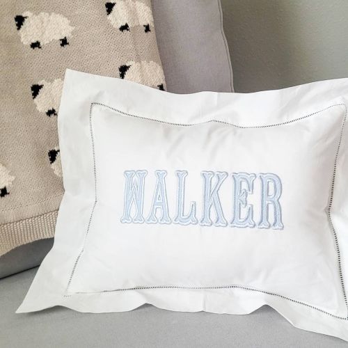 White Cotton Linen Applique Pillow