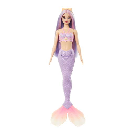 Free Shipping! Barbie Mermaid Doll with Pink and Lilac Hair, Purple Tail and Accessories for Undersea Play