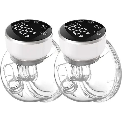 NaNaLazy Wearable Breast Pump Hands Free of Longer Battery Life & LED Display, Portable Electric Breast Pump with 3 Modes & 9 Levels & Low Noise, 24 mm Flange, 2 Pcs White