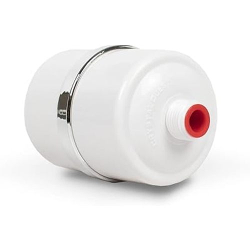 Crystal Quest Shower Filter without Shower Head - White - Advanced Multi Stage Filtration for Cleaner Water - Removes Chlorine, Heavy Metals - Promotes Healthier Skin, Softer Hair - Long-Lasting