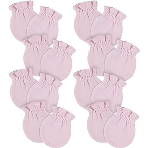 Gerber Baby 12-Pack No Scratch Mittens, Light Pink, 0-3 Months (8-Pack)