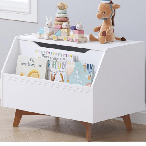 UTEX Kids Toy Box, Wooden Toy Chest, Kids Storage Organizer Bench with Front Book Storage Area for Boys and Girls, Children's Furniture, White