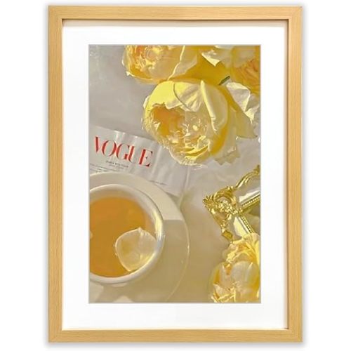 EZOOZE 14x22 Frame Wood Pattern Picture Frame, Display 12x18 inch Photos with Mat Or 14x22 inch Print without Mat, Set of 1