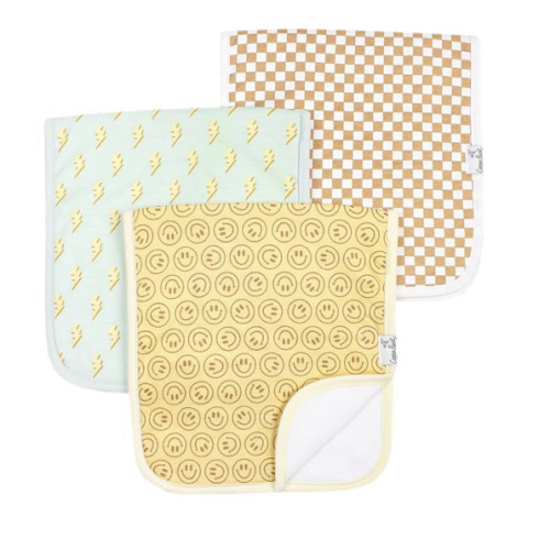 Copper Pearl Premium Baby Burp Cloths - 3-Pack Large Cotton Burp Cloths, Extra Soft Spit Up Rags with 3 Absorbent Layers, Perfect for Baby Boy and Baby Girl Gifts (21" x 10" Size, Vance Set)