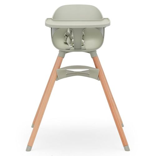 Lalo The Chair Convertible 3-in-1 High Chair - Wooden High Chair for Babies & Toddlers, Baby High Chair with Dishwasher Safe Tray, Adjustable Footrest, Sage