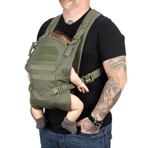 TBG - Mens Tactical Baby Carrier for Infants and Toddlers 8-33 lbs - Compact (Ranger Green)