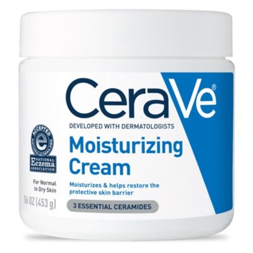 CeraVe Daily Moisturizing Cream, Fragrance-Free for Sensitive Skin, Face & Body Lotion, 16 oz
